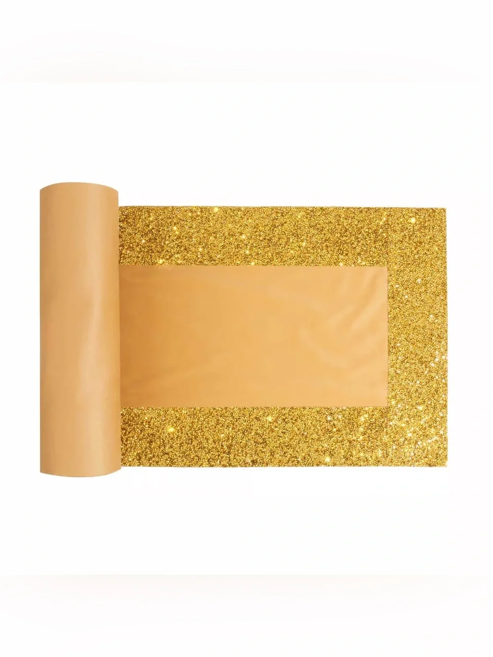 Sparkles Home Luminous Border Velvet Table Runner gold Rhinestone Trim 72